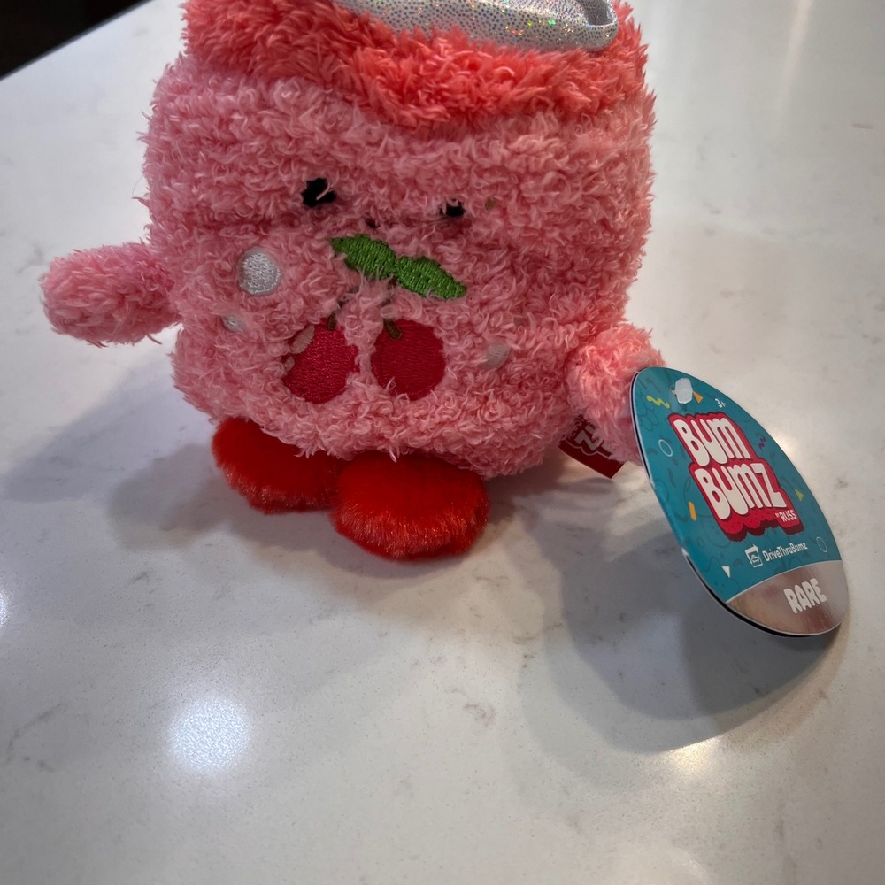 BumBumz by Russ Saul the Cherry Soda Rare DriveThruBumz Pink Plush Toy NWT